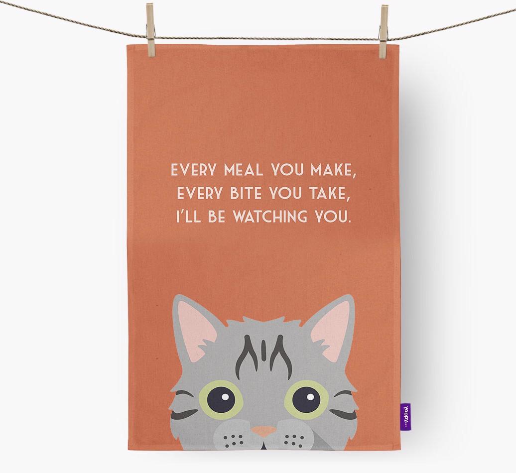 'I'll Be Watching You' - Personalized {breedFullName} Dish Towel