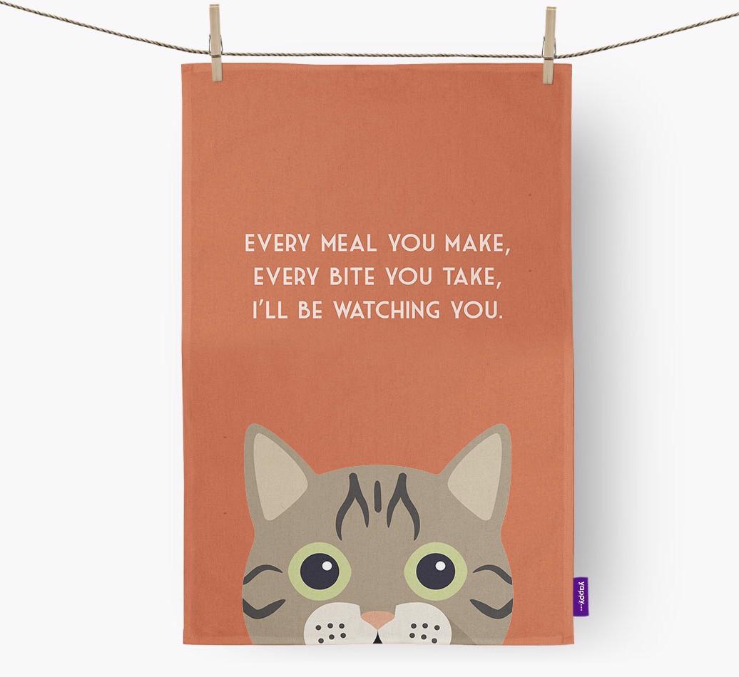 'I'll Be Watching You' - Personalized {breedFullName} Dish Towel