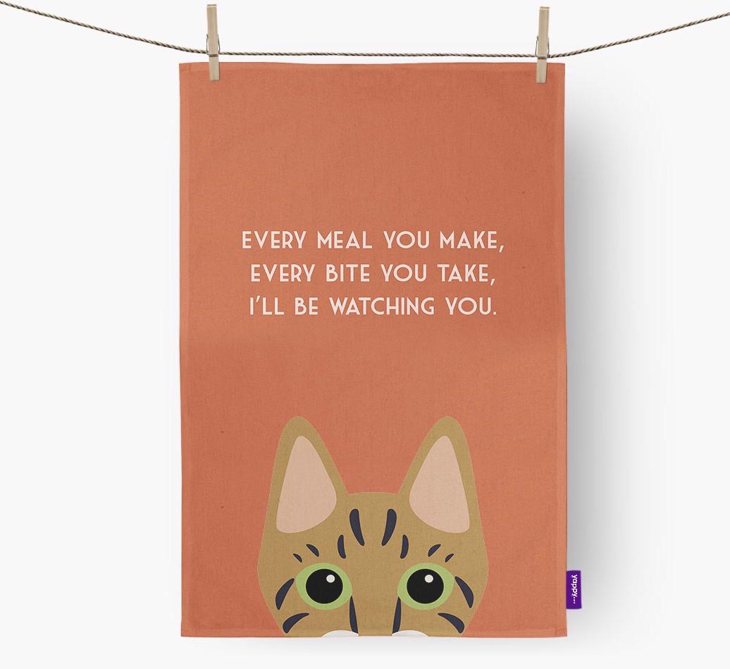 'I'll Be Watching You' - Personalized {breedFullName} Dish Towel