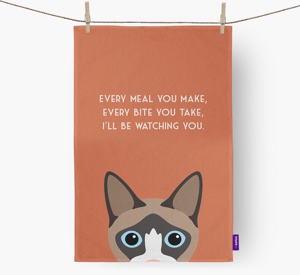 'I'll Be Watching You' - Personalized {breedFullName} Dish Towel