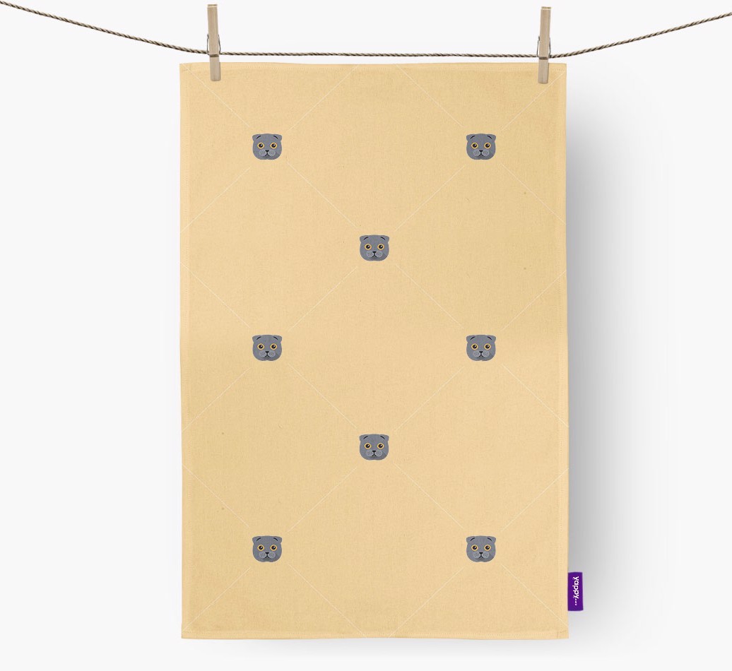 'Diamond Pattern' - Personalised {breedFullName} Tea Towel
