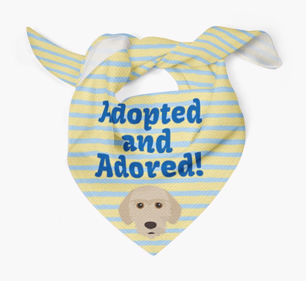 'Adopted and Adored' - Personalised {breedFullName} Bandana