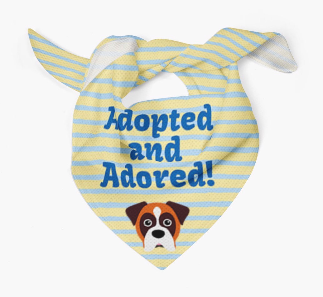 'Adopted and Adored' - Personalised {breedFullName} Bandana