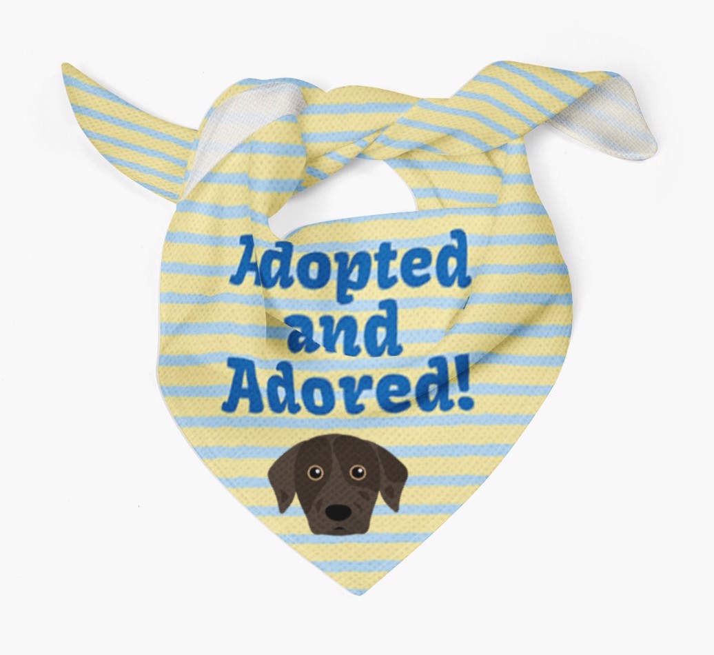 'Adopted and Adored' - Personalised {breedFullName} Bandana