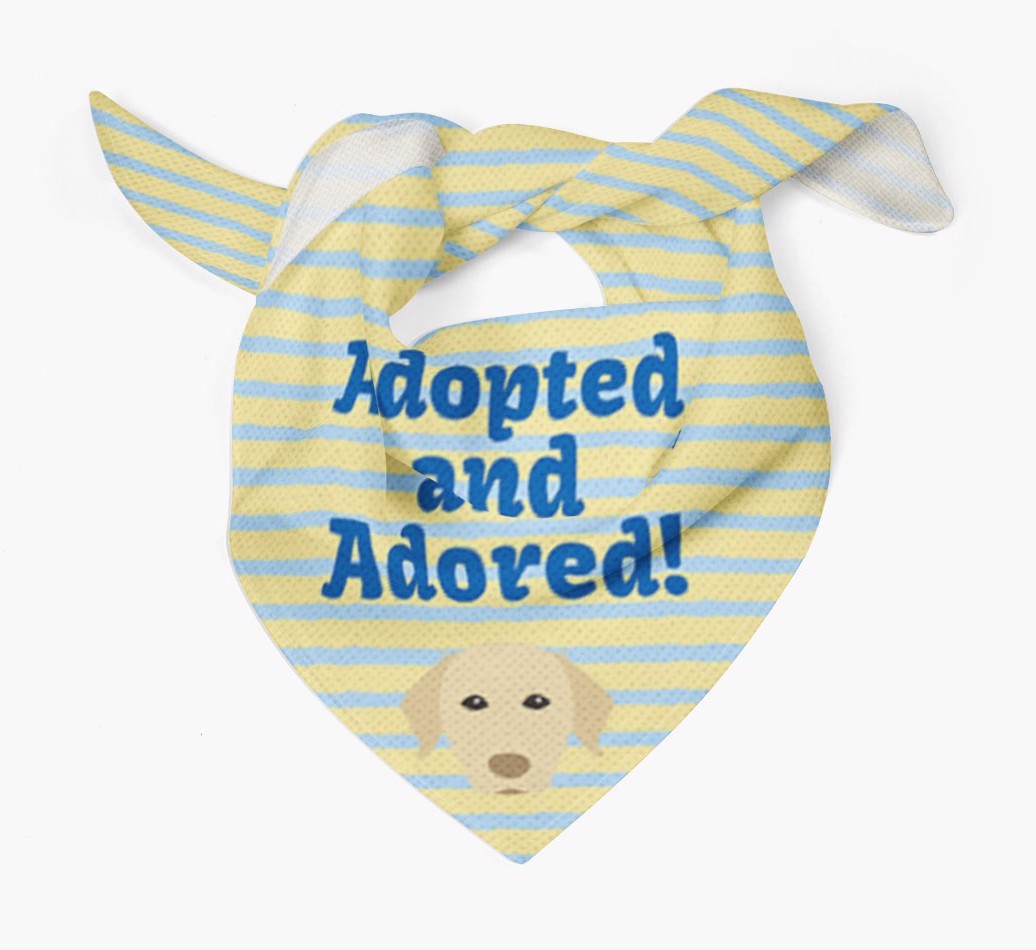 'Adopted and Adored' - Personalised {breedFullName} Bandana