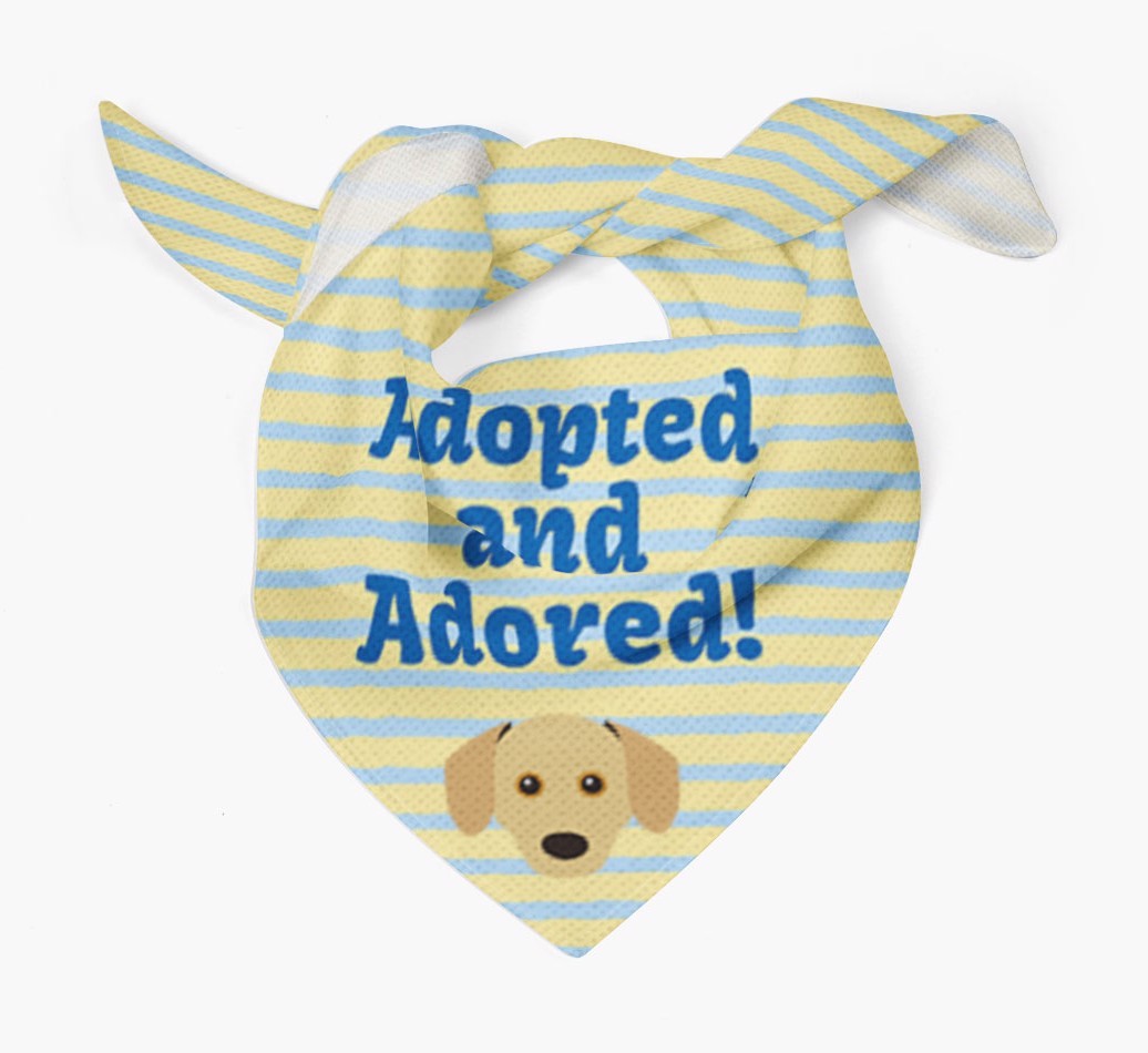 'Adopted and Adored' - Personalised {breedFullName} Bandana