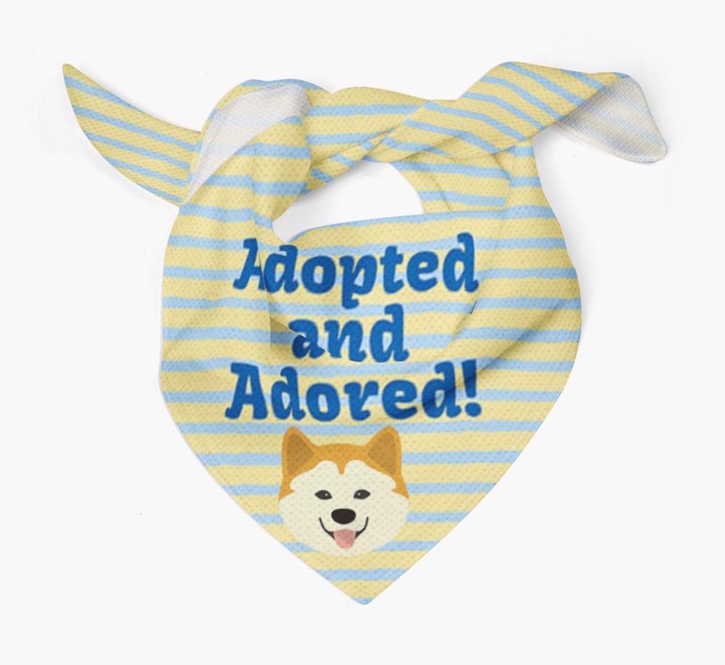 'Adopted and Adored' - Personalised {breedFullName} Bandana