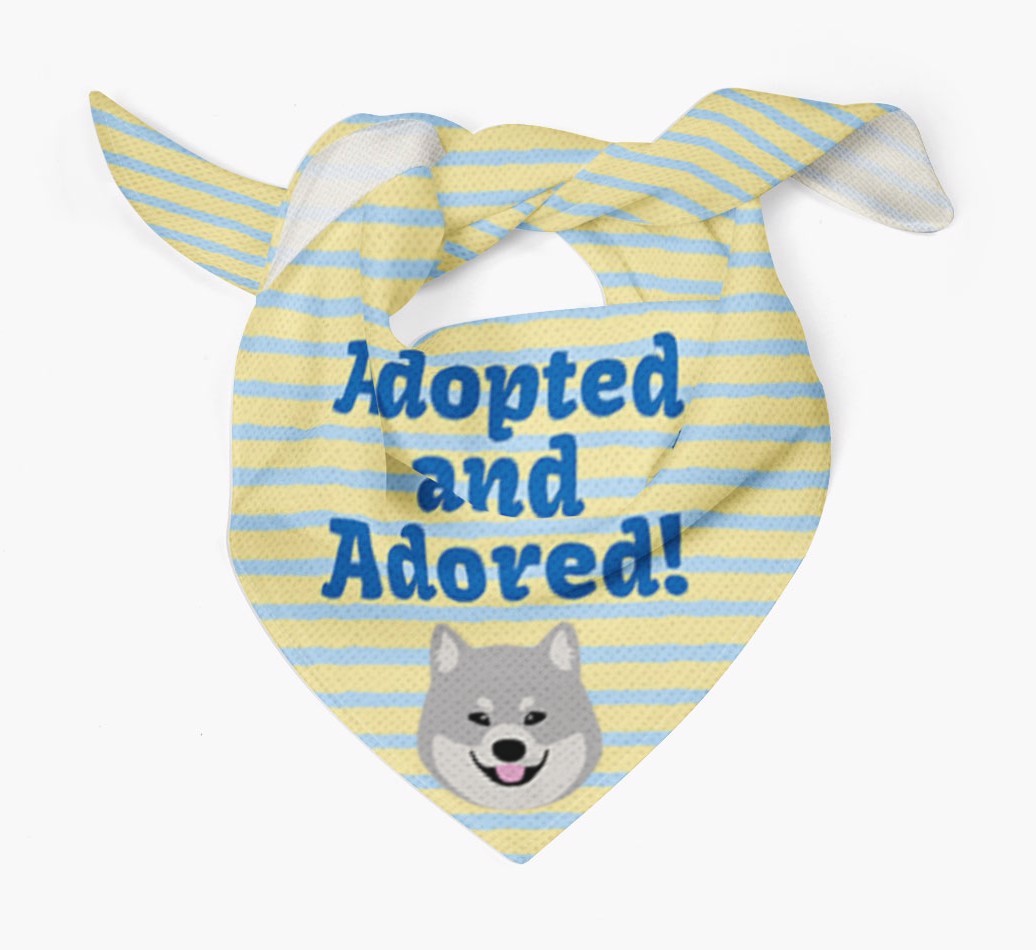 'Adopted and Adored' - Personalised {breedFullName} Bandana