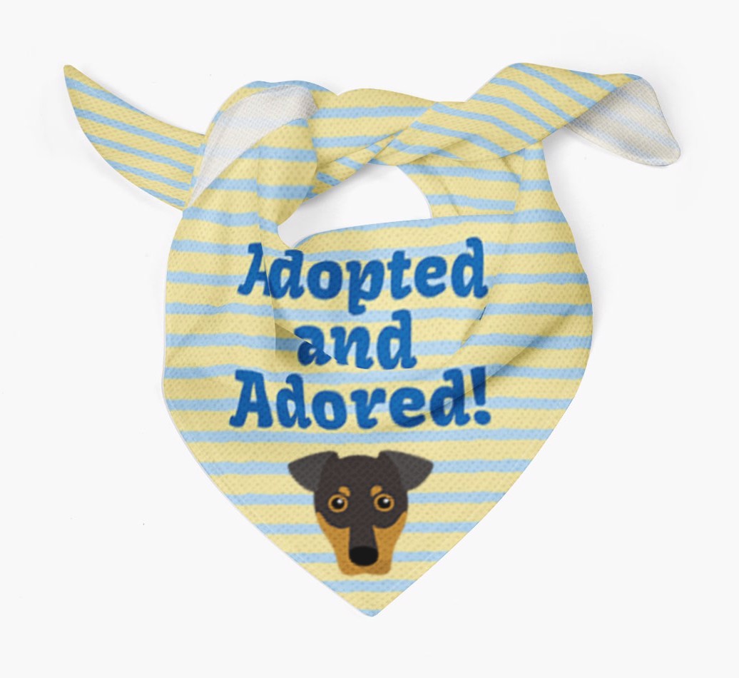 'Adopted and Adored' - Personalised {breedFullName} Bandana