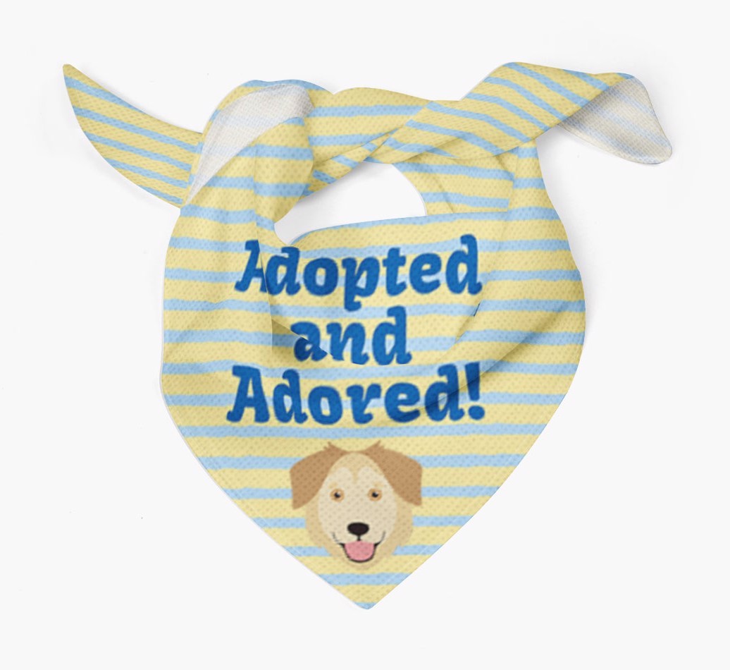 'Adopted and Adored' - Personalised {breedFullName} Bandana