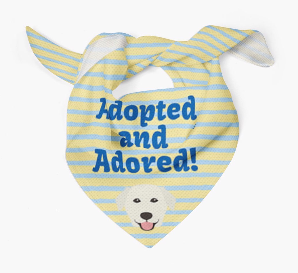 'Adopted and Adored' - Personalised {breedFullName} Bandana