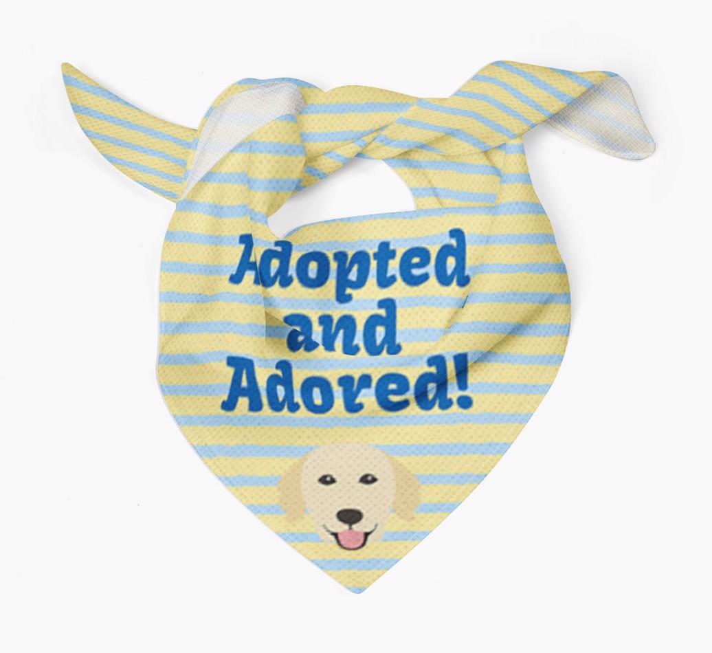 'Adopted and Adored' - Personalized {breedFullName} Bandana