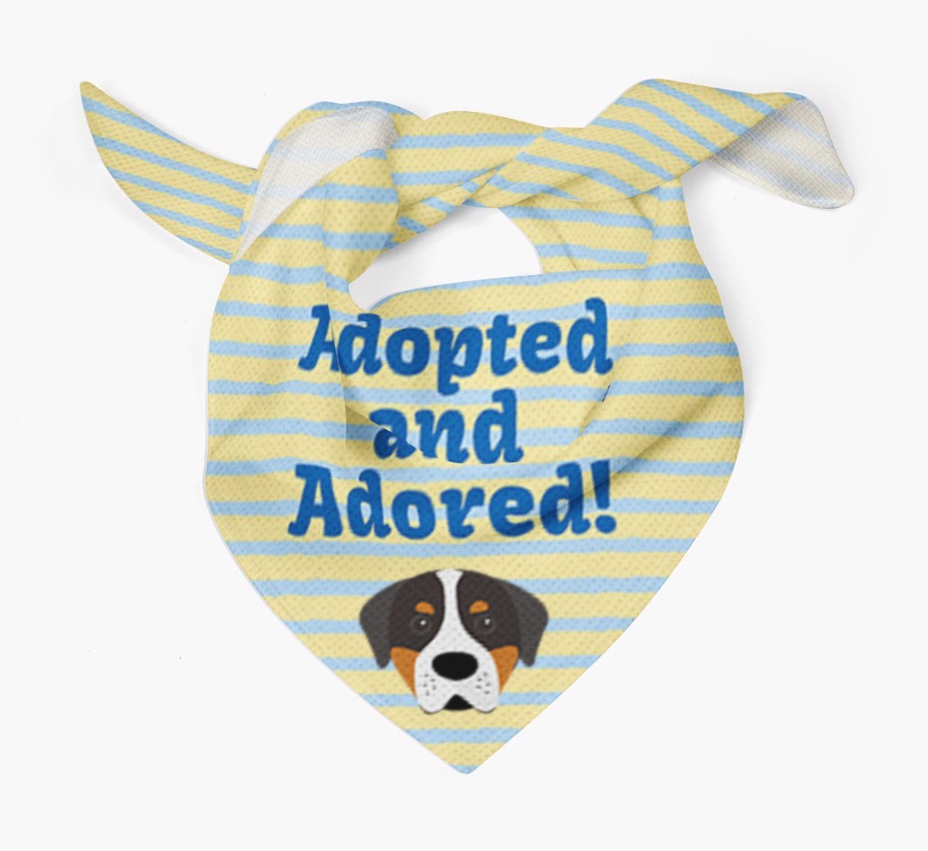 'Adopted and Adored' - Personalised {breedFullName} Bandana
