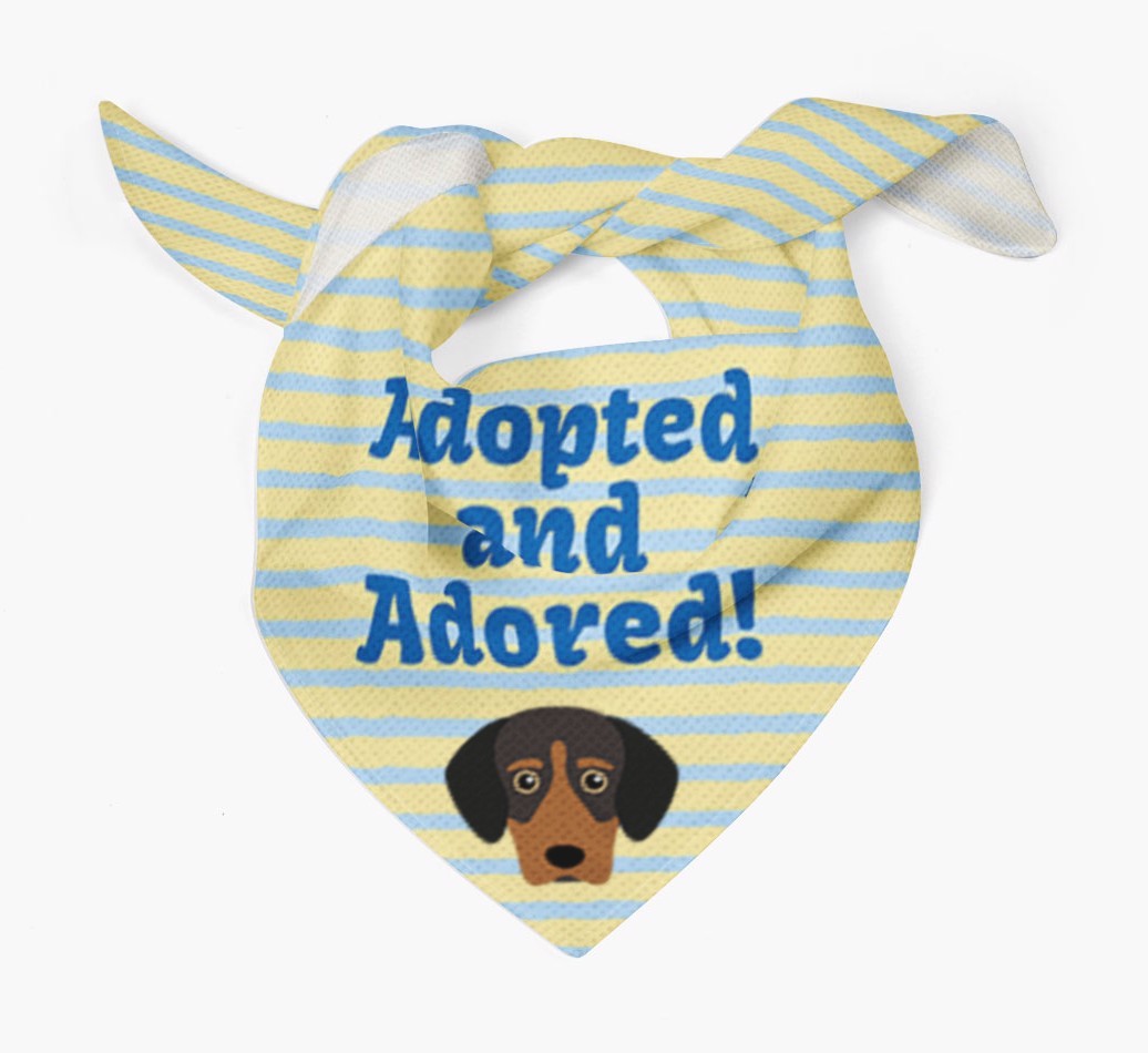 'Adopted and Adored' - Personalised {breedFullName} Bandana