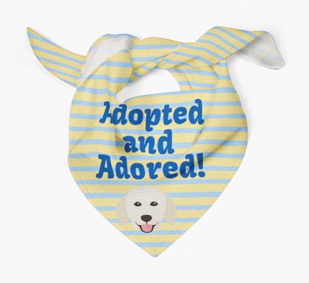 'Adopted and Adored' - Personalised {breedFullName} Bandana