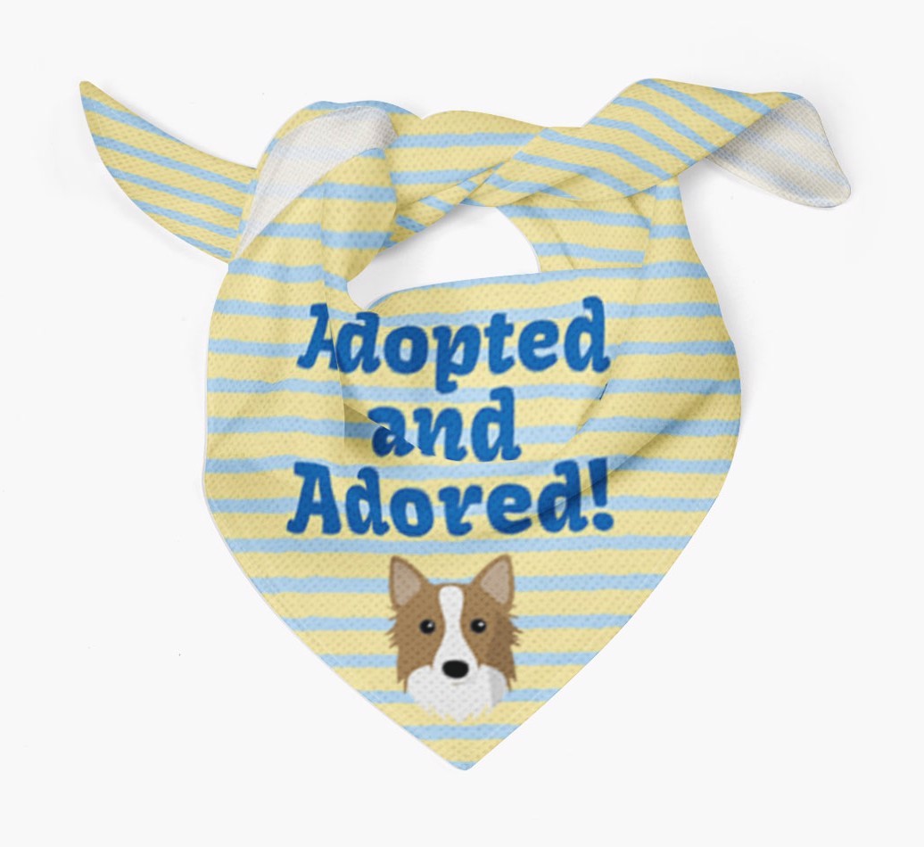 'Adopted and Adored' - Personalised {breedFullName} Bandana