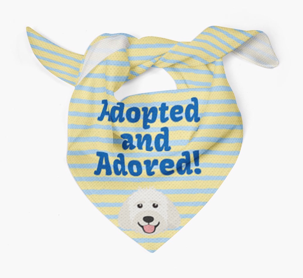 'Adopted and Adored' - Personalised {breedFullName} Bandana