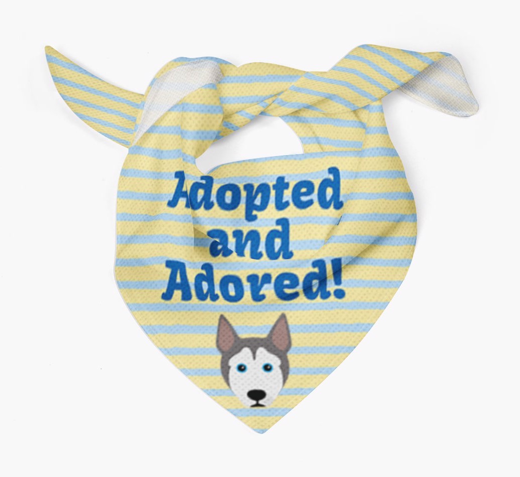'Adopted and Adored' - Personalised {breedFullName} Bandana
