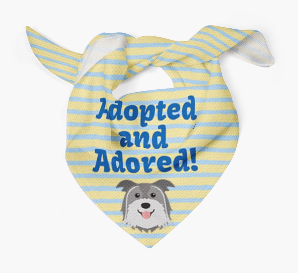 'Adopted and Adored' - Personalised {breedFullName} Bandana