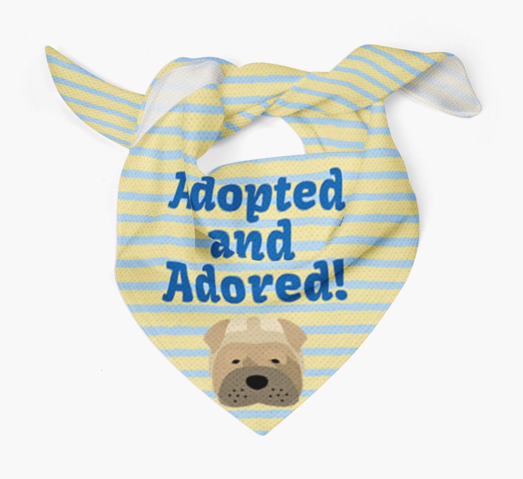 'Adopted and Adored' - Personalized {breedFullName} Bandana