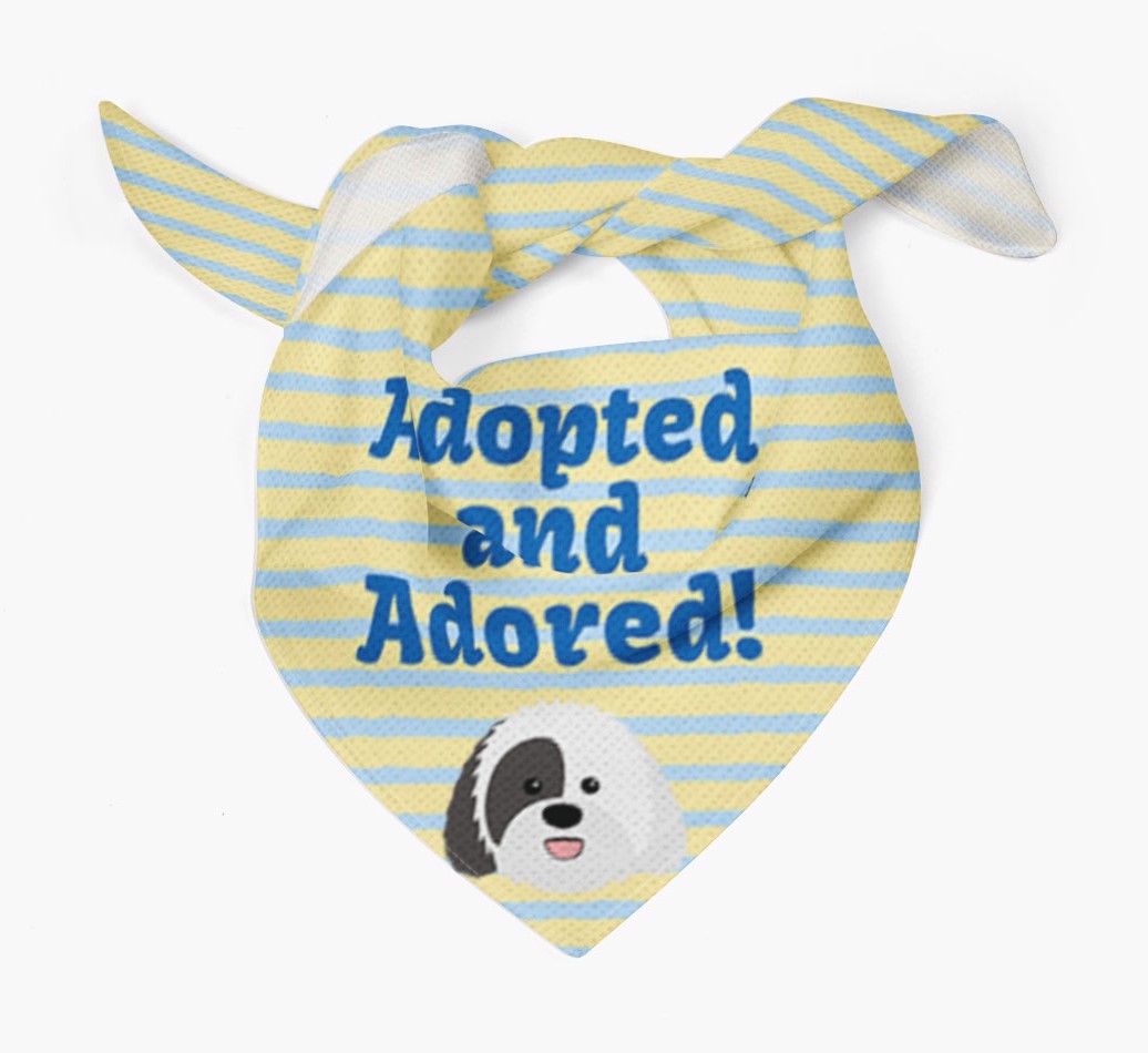 'Adopted and Adored' - Personalised {breedFullName} Bandana