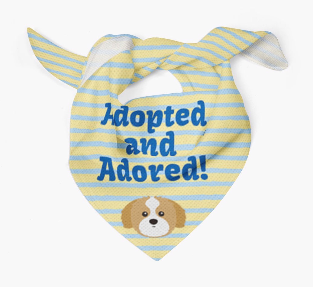 'Adopted and Adored' - Personalised {breedFullName} Bandana