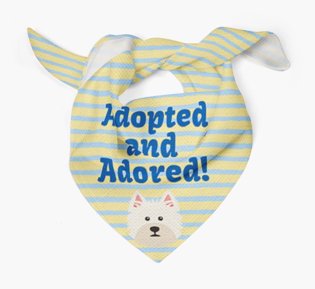 'Adopted and Adored' - Personalised {breedFullName} Bandana