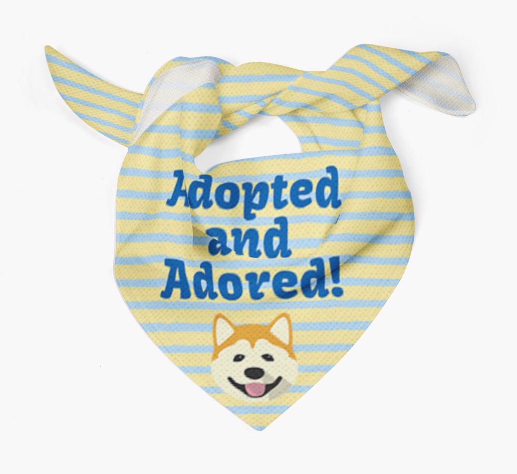 'Adopted and Adored' - Personalized {breedFullName} Bandana