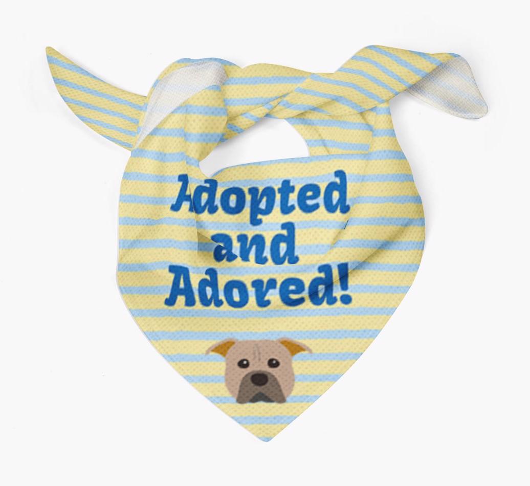 'Adopted and Adored' - Personalized {breedFullName} Bandana