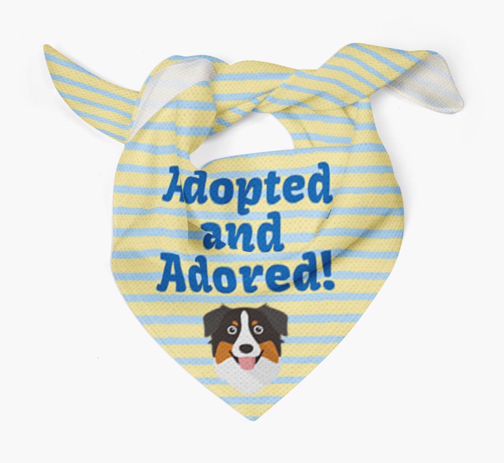 'Adopted and Adored' - Personalized {breedFullName} Bandana