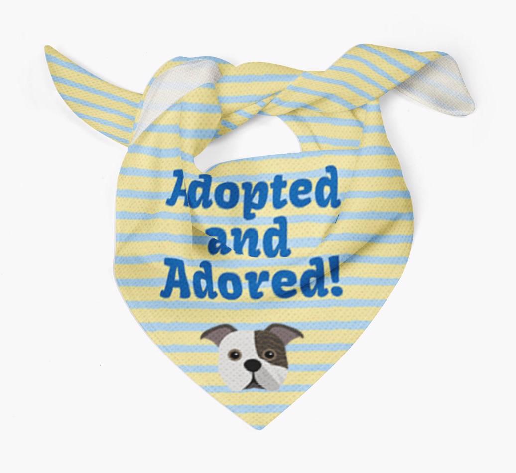 'Adopted and Adored' - Personalized {breedFullName} Bandana
