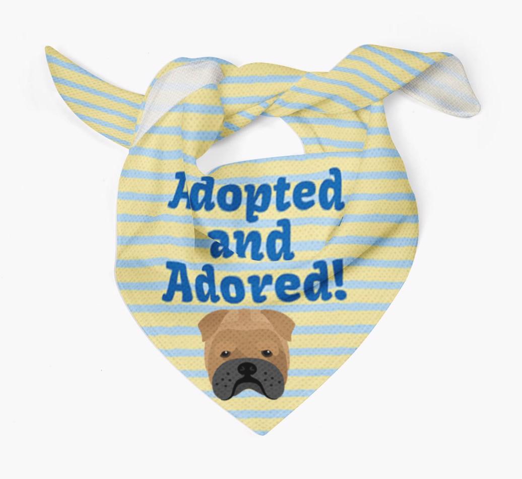 'Adopted and Adored' - Personalized {breedFullName} Bandana
