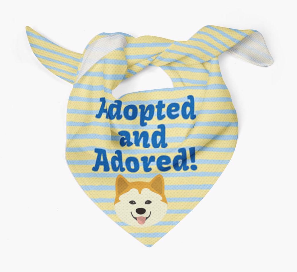 'Adopted and Adored' - Personalized {breedFullName} Bandana