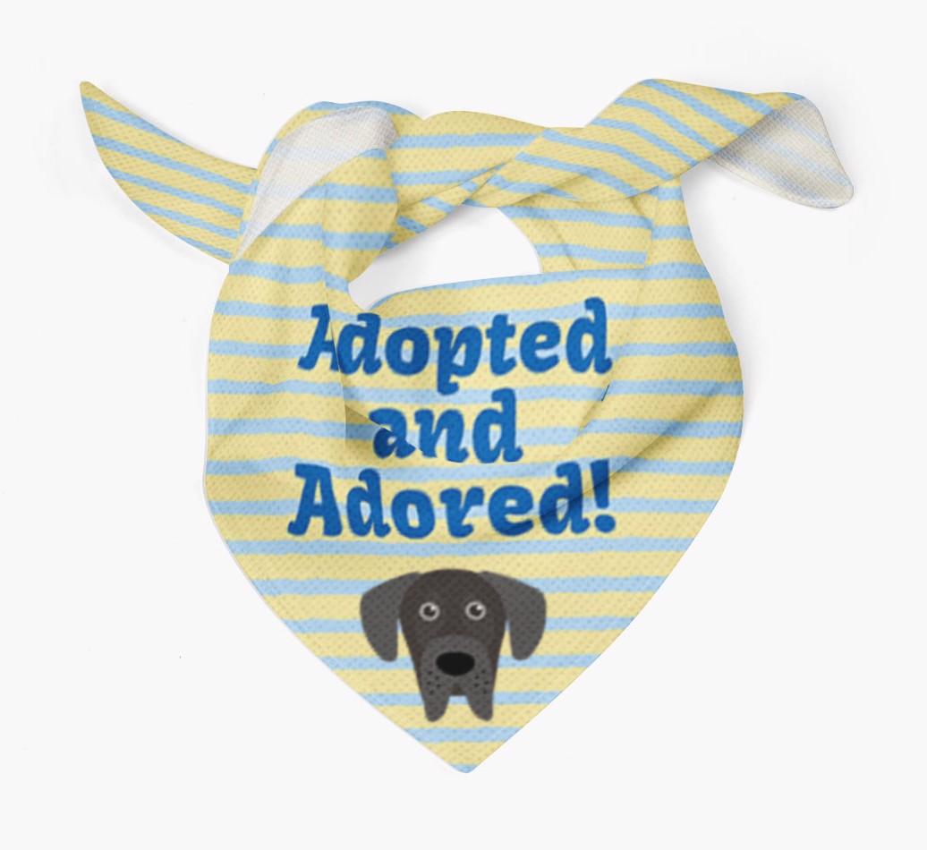 'Adopted and Adored' - Personalized {breedFullName} Bandana