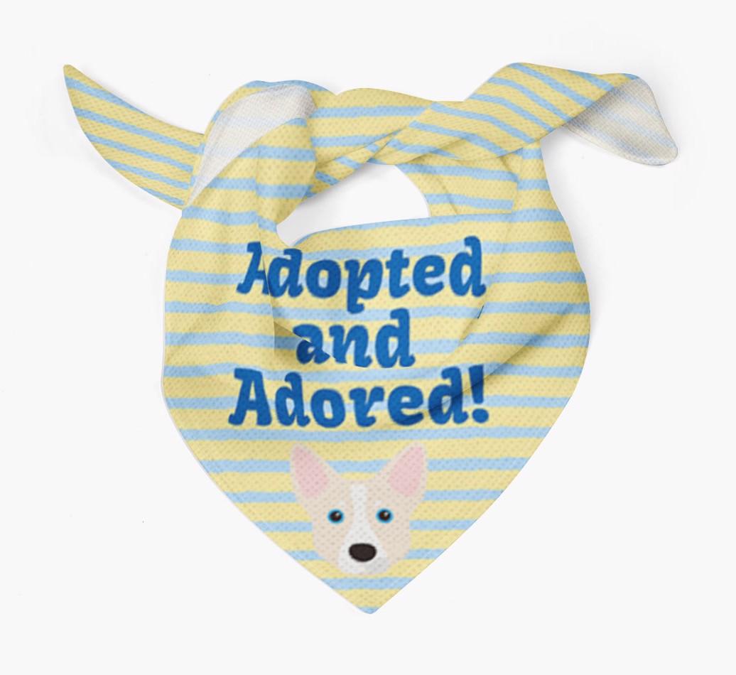 'Adopted and Adored' - Personalized {breedFullName} Bandana