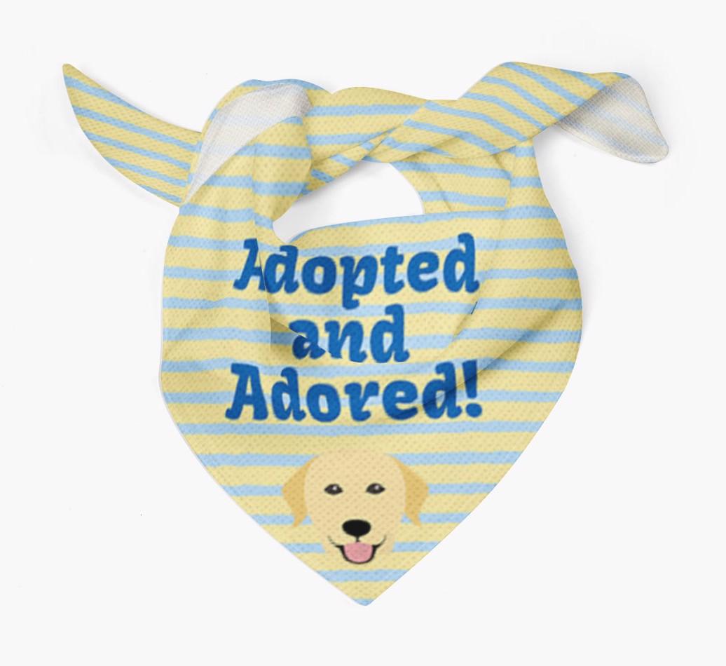 'Adopted and Adored' - Personalized {breedFullName} Bandana