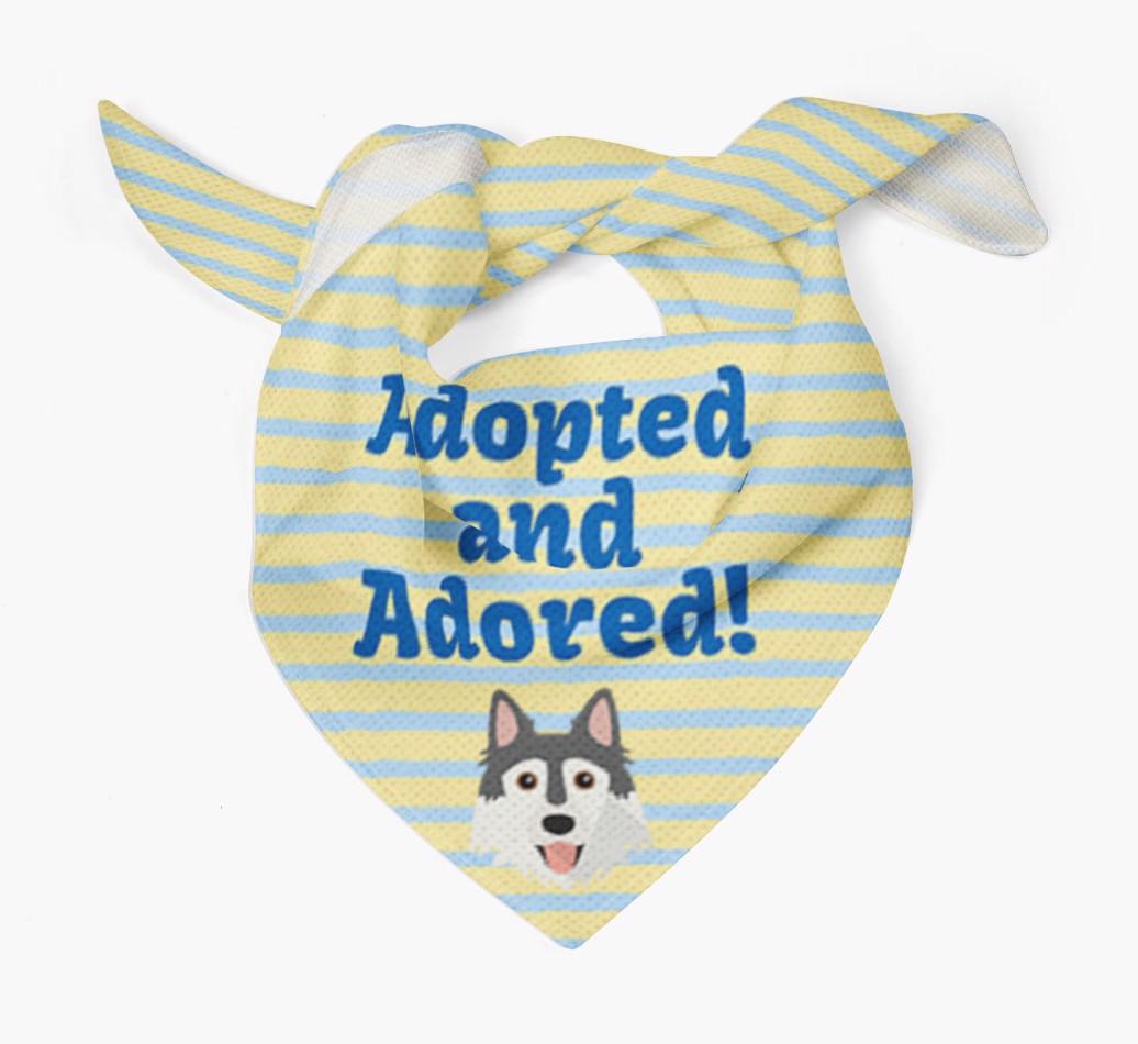 'Adopted and Adored' - Personalized {breedFullName} Bandana