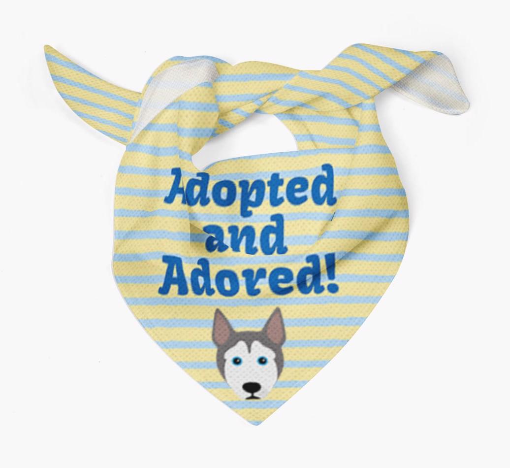 'Adopted and Adored' - Personalized {breedFullName} Bandana