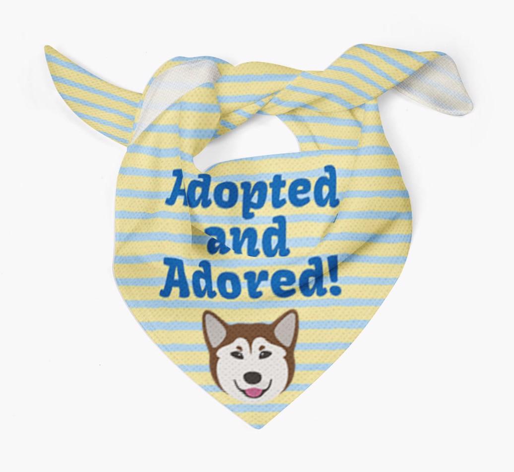'Adopted and Adored' - Personalized {breedFullName} Bandana
