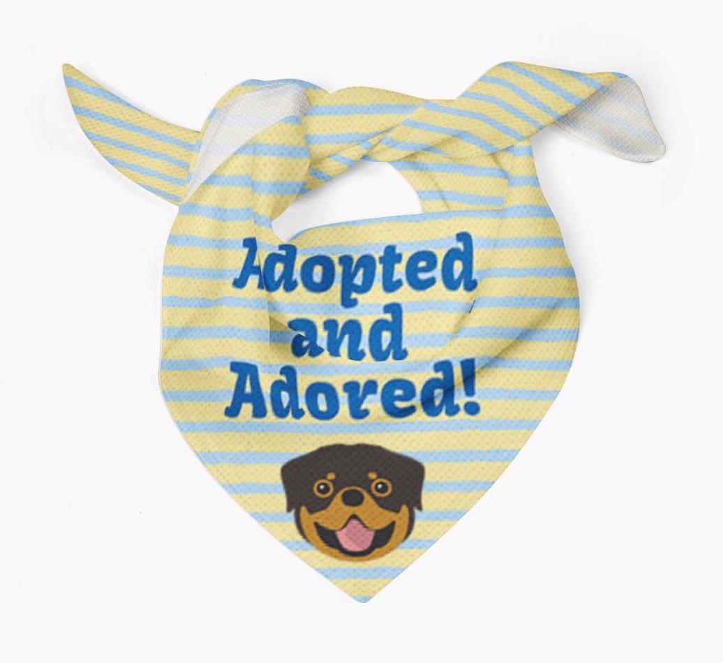 'Adopted and Adored' - Personalized {breedFullName} Bandana