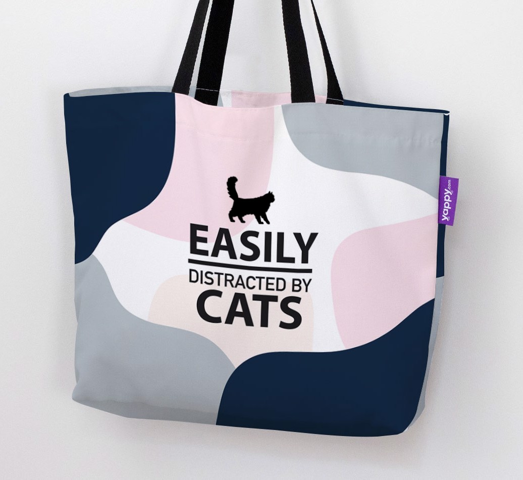 Easily Distracted by Cats: Personalised {breedFullName} Canvas Bag