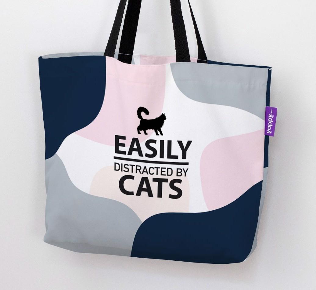 Easily Distracted by Cats: Personalised {breedFullName} Canvas Bag