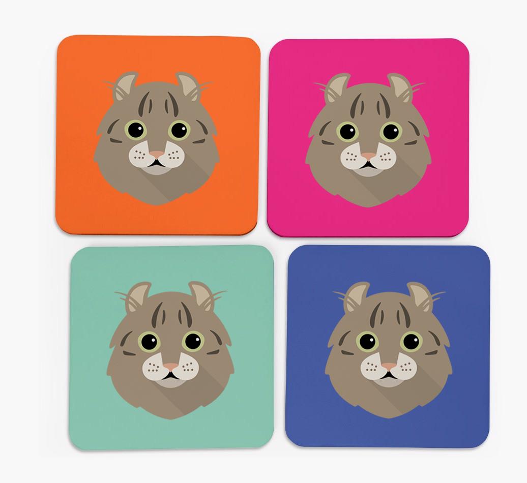 '{breedCommonName} Icon' - Personalized Coasters (Set of 4)