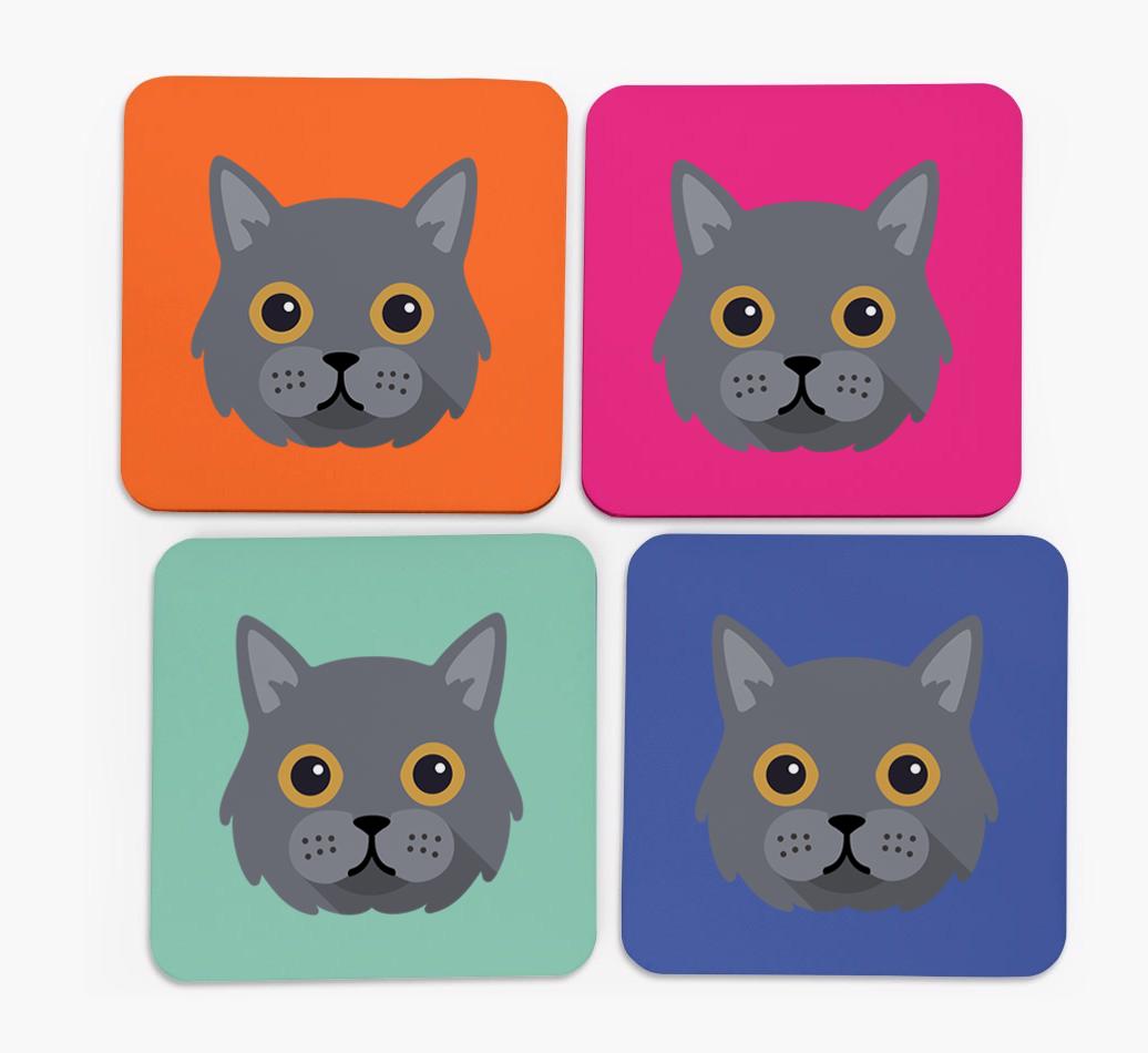 '{breedCommonName} Icon' - Personalized Coasters (Set of 4)