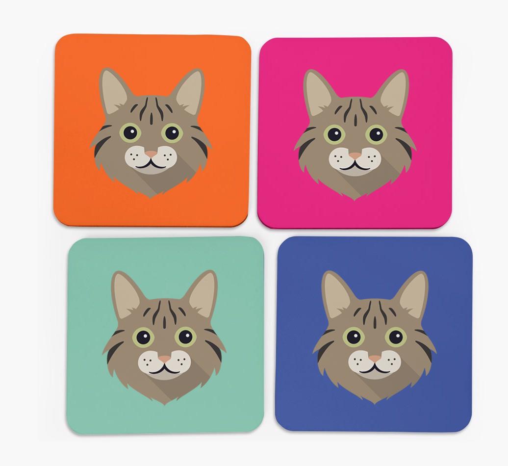 '{breedCommonName} Icon' - Personalized Coasters (Set of 4)