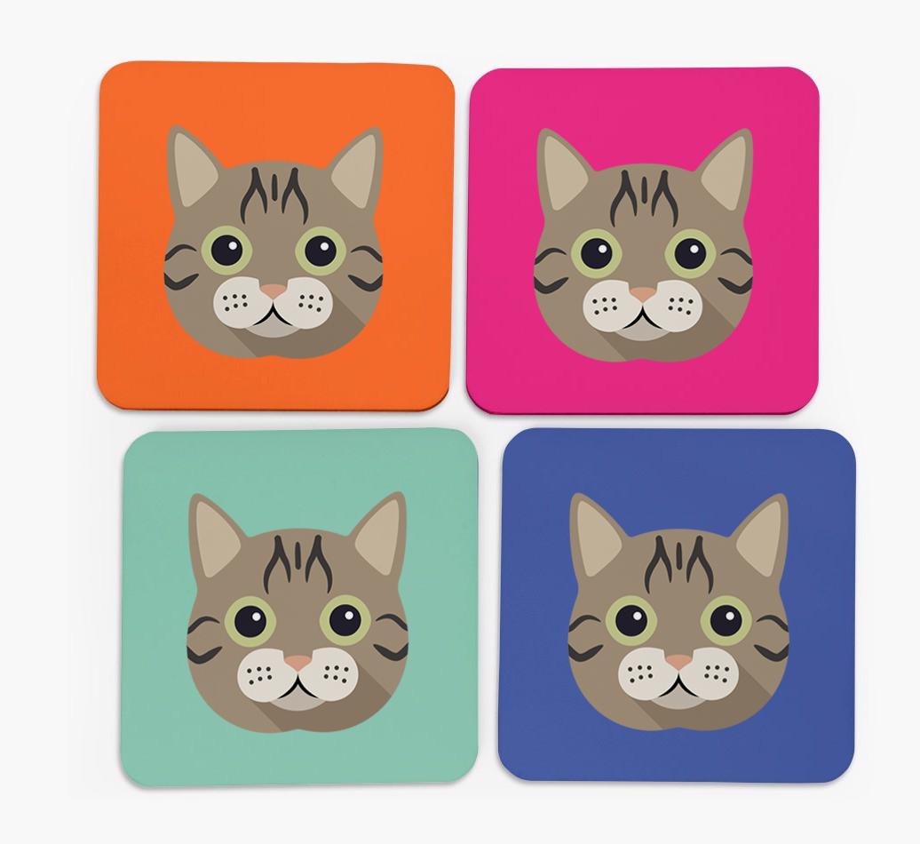 '{breedCommonName} Icon' - Personalized Coasters (Set of 4)