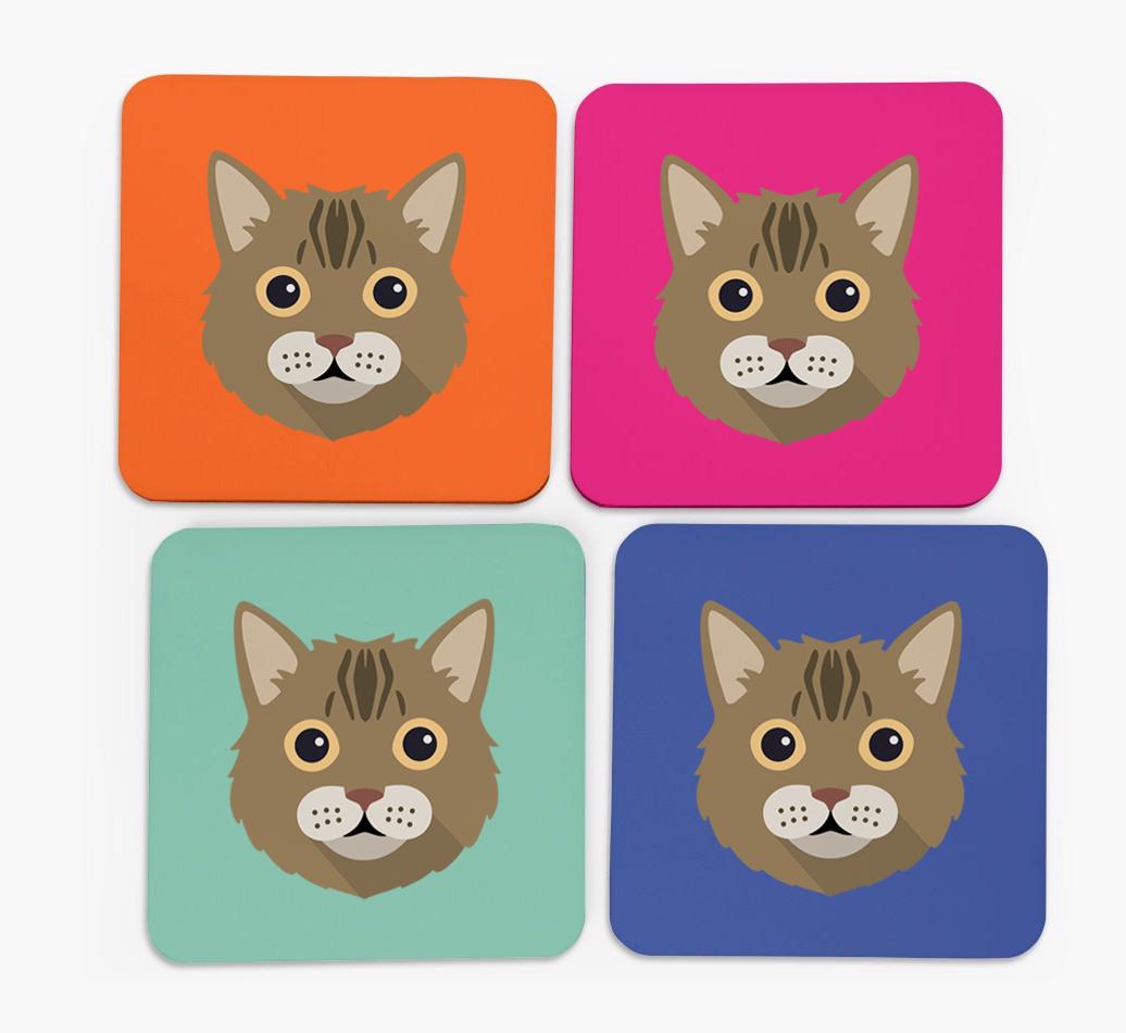 '{breedCommonName} Icon' - Personalized Coasters (Set of 4)