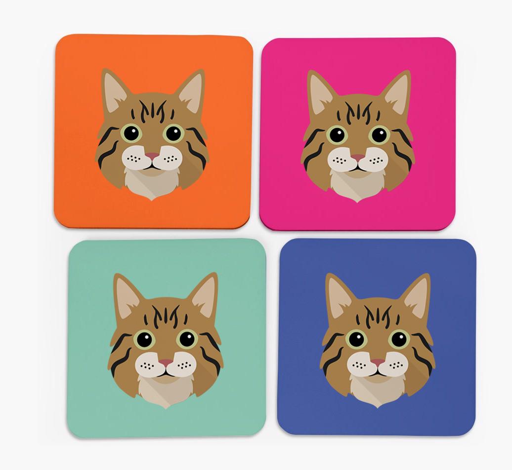 '{breedCommonName} Icon' - Personalized Coasters (Set of 4)