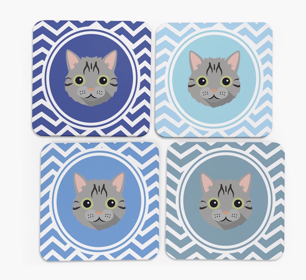 'Zig Zag' - Personalised {breedFullName} Coasters (Set of 4)