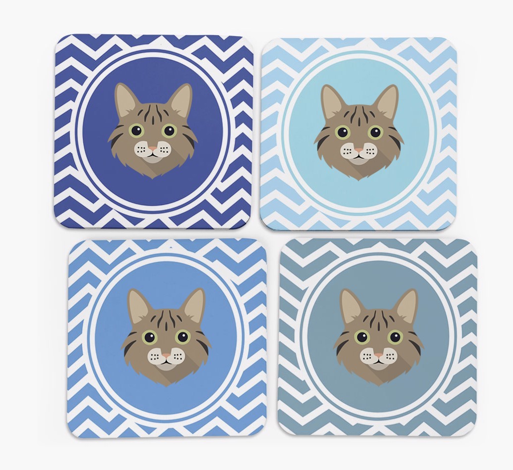 'Zig Zag' - Personalised {breedFullName} Coasters (Set of 4)